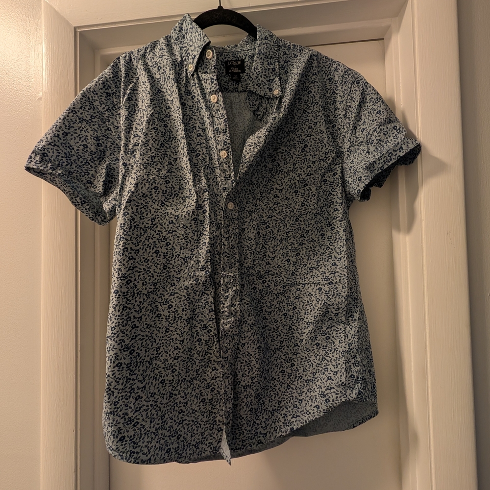 J. Crew Blue Floral Men's Button-Down Shirt